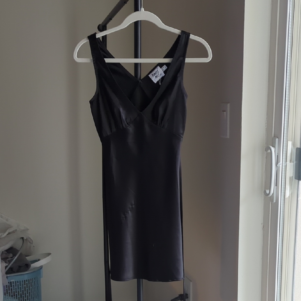Princess Polly Satin Black Mini Dress